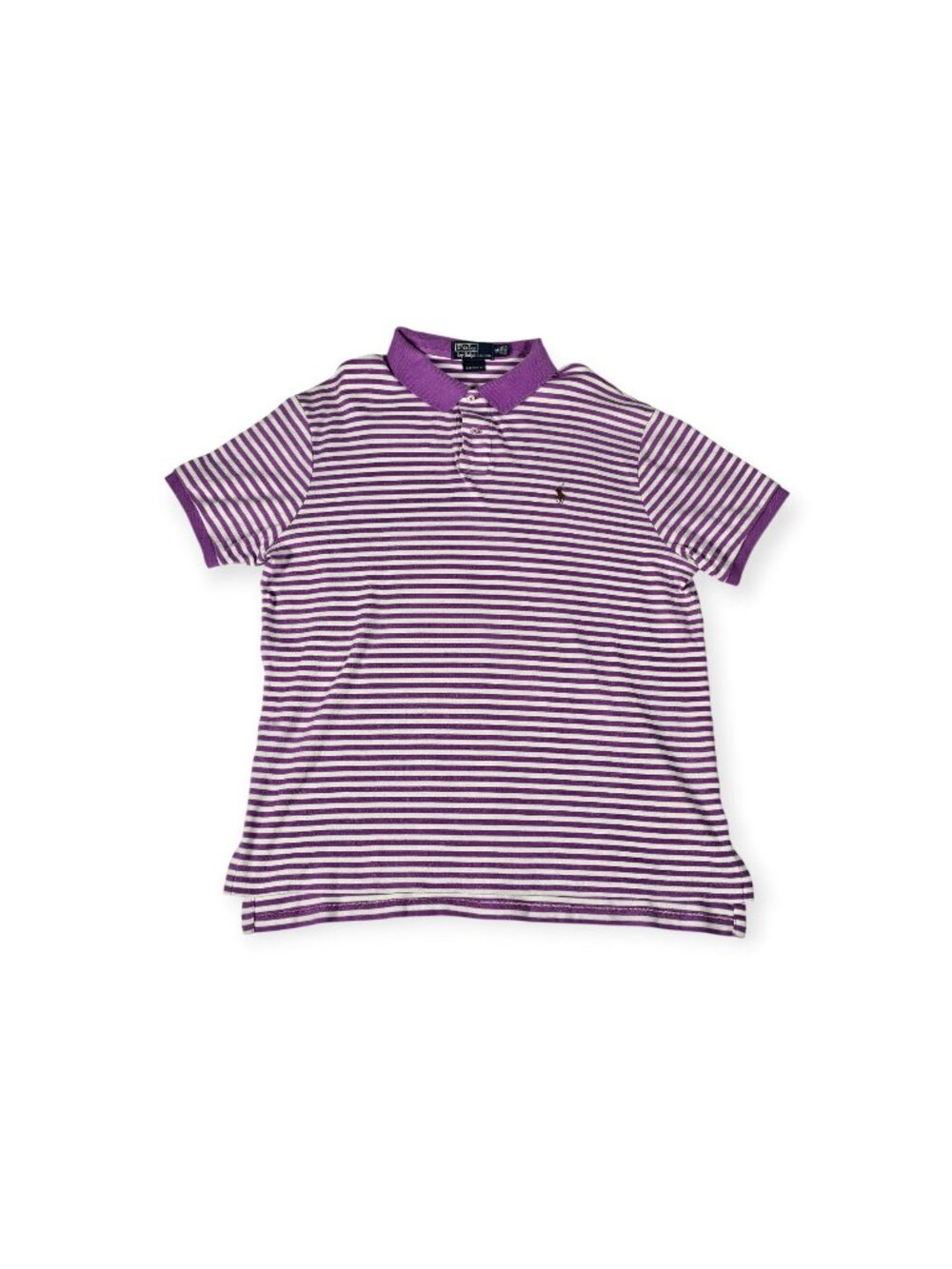 Polo Ralph Lauren Shirt Mens XL Purple White Stripe Short Sleeve